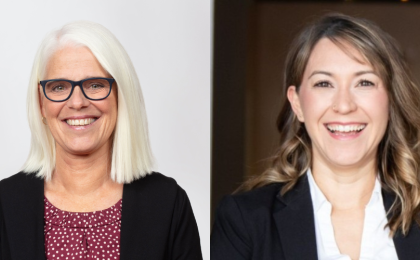 Photo collage of two headshots from MCF's Governance Committee Co-Chairs, Carolyn Link and Flor Trevino Frey