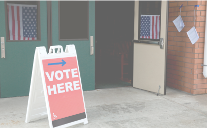 Vote Here sign