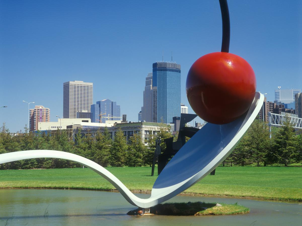 The spoon bridge and cherry sculpture in Minneapolis