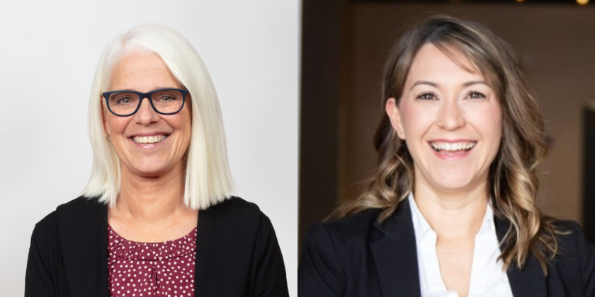 Photo collage of two headshots from MCF's Governance Committee Co-Chairs, Carolyn Link and Flor Trevino Frey