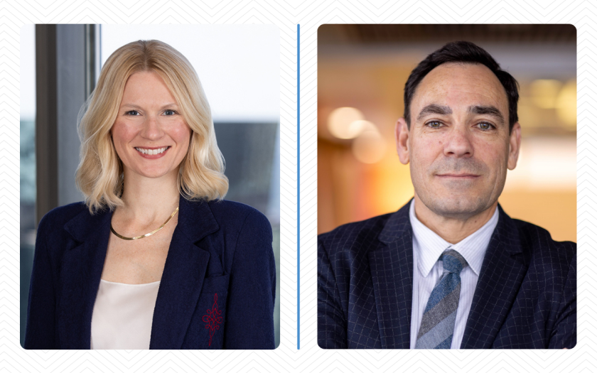 Headshots of Catie Bitzan Amundsen and Tod Herskovitz, MCF Governance Committee Co-Chairs  