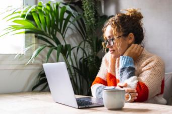 Woman on a laptop